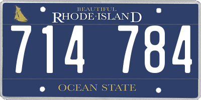 RI license plate 714784