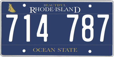 RI license plate 714787