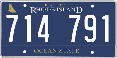 RI license plate 714791