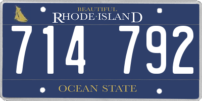 RI license plate 714792