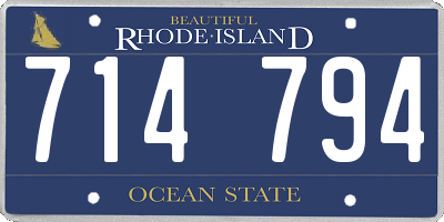 RI license plate 714794