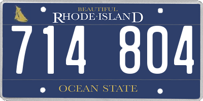 RI license plate 714804