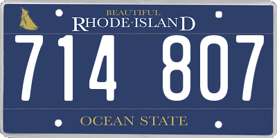 RI license plate 714807