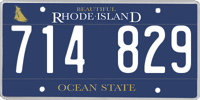 RI license plate 714829