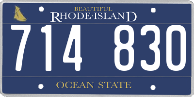 RI license plate 714830