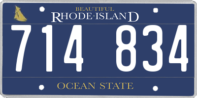 RI license plate 714834