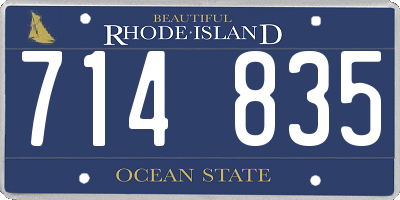 RI license plate 714835