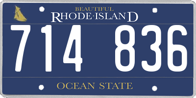 RI license plate 714836
