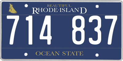 RI license plate 714837