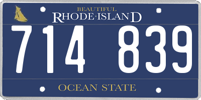 RI license plate 714839