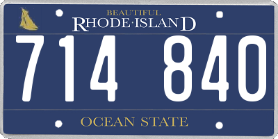 RI license plate 714840