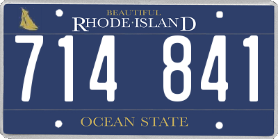 RI license plate 714841