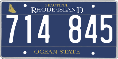 RI license plate 714845