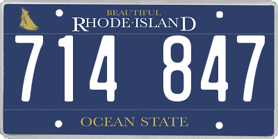 RI license plate 714847
