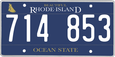 RI license plate 714853