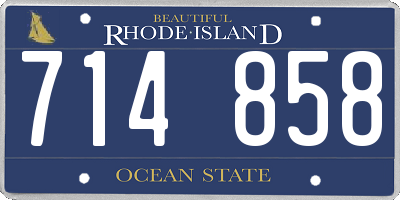 RI license plate 714858