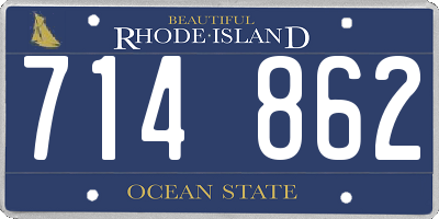 RI license plate 714862