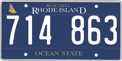 RI license plate 714863