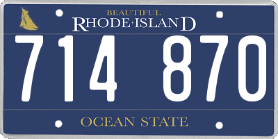 RI license plate 714870