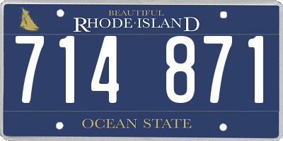 RI license plate 714871