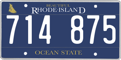 RI license plate 714875