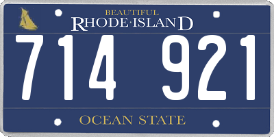 RI license plate 714921