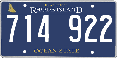 RI license plate 714922