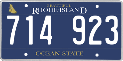 RI license plate 714923