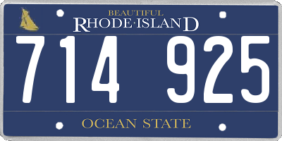 RI license plate 714925