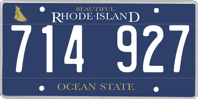 RI license plate 714927
