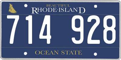 RI license plate 714928