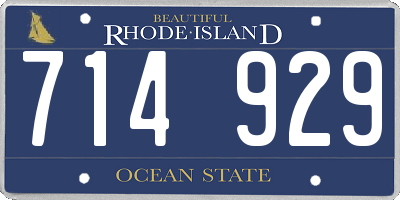 RI license plate 714929