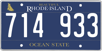 RI license plate 714933