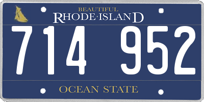 RI license plate 714952