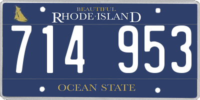 RI license plate 714953
