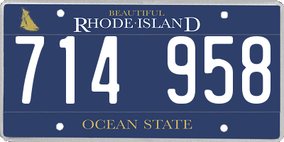 RI license plate 714958