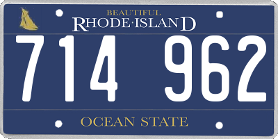 RI license plate 714962
