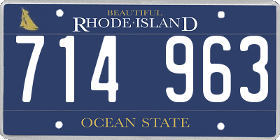 RI license plate 714963