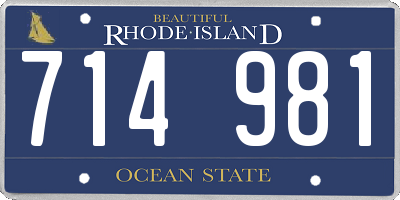 RI license plate 714981