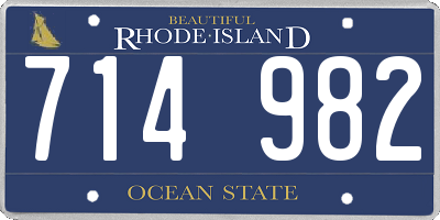 RI license plate 714982