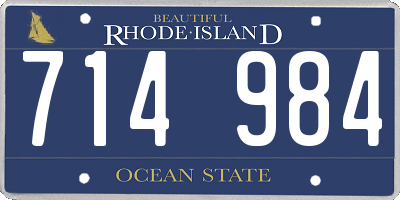 RI license plate 714984