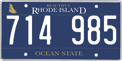 RI license plate 714985