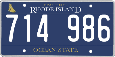 RI license plate 714986