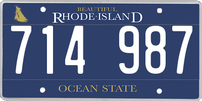 RI license plate 714987