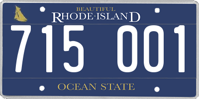 RI license plate 715001