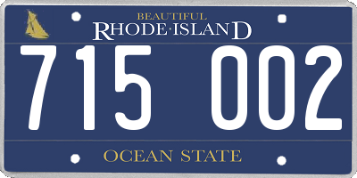 RI license plate 715002