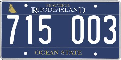RI license plate 715003