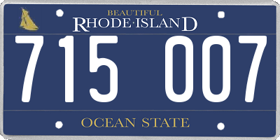 RI license plate 715007