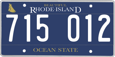 RI license plate 715012