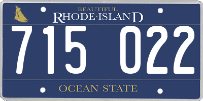 RI license plate 715022